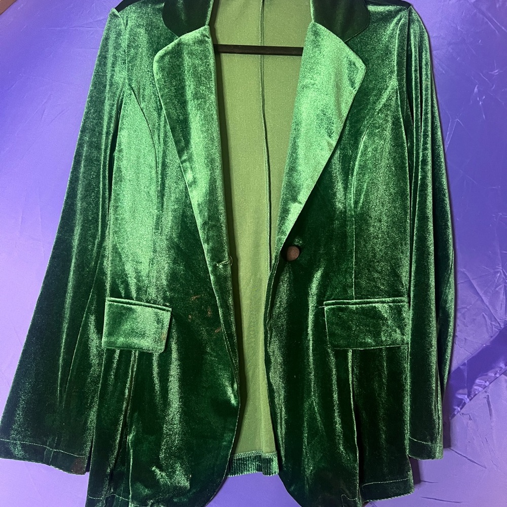 SHEIN Emerald Velvet Blazer